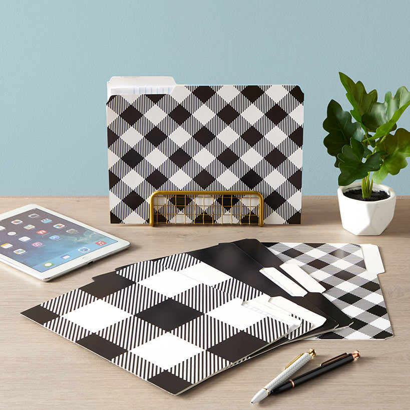 Set of 6 Buffalo Check File Folders