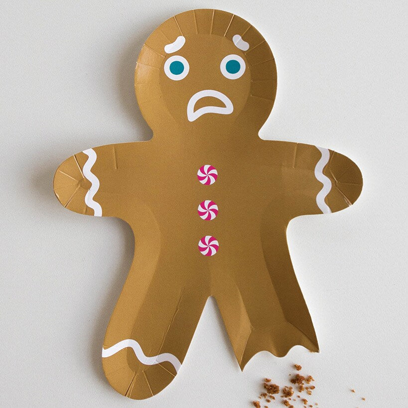 Disposible Gingerbread Men Dessert Plates or Peppermint Napkin Set#select-item_set-of-8-dessert-plates