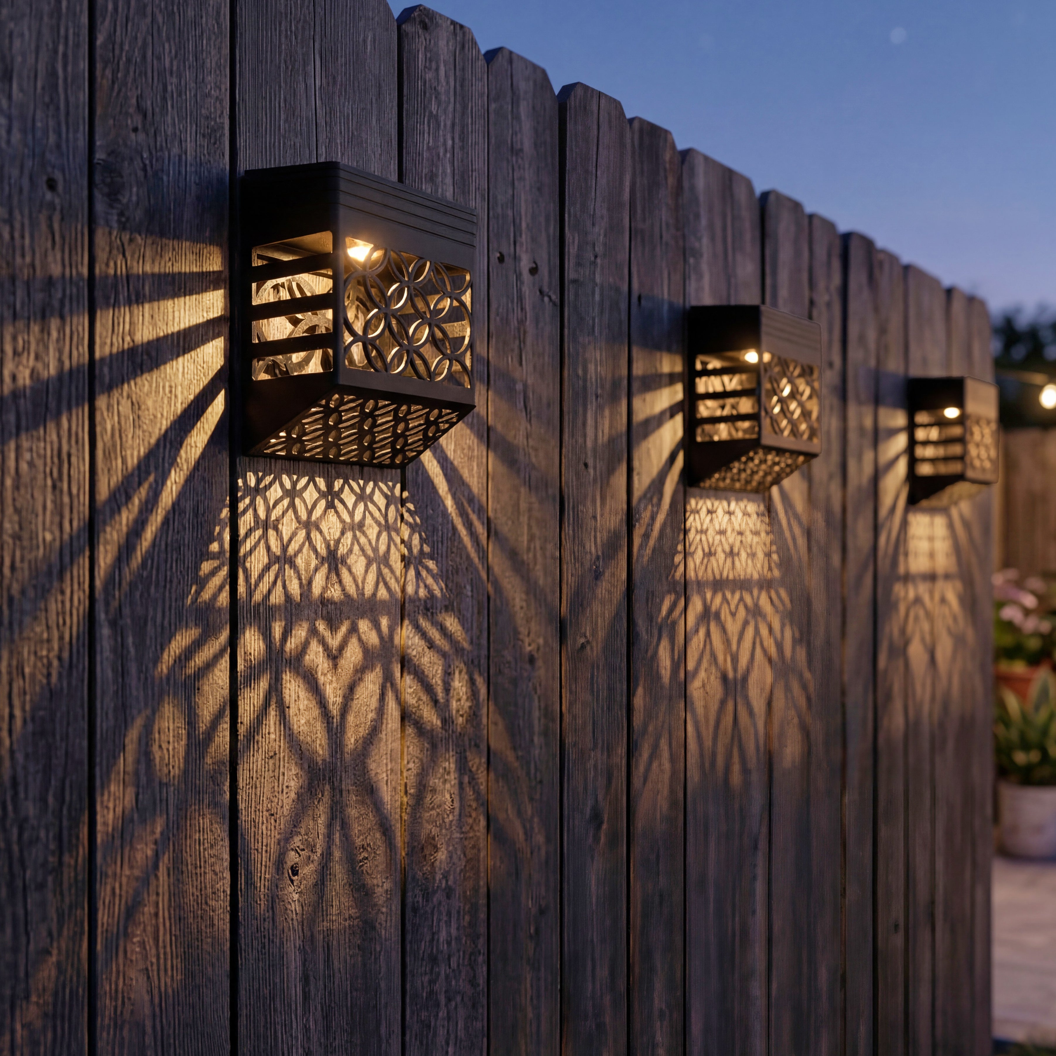 Shadow Cast Wall-Mounted Solar Lights-Set of 2