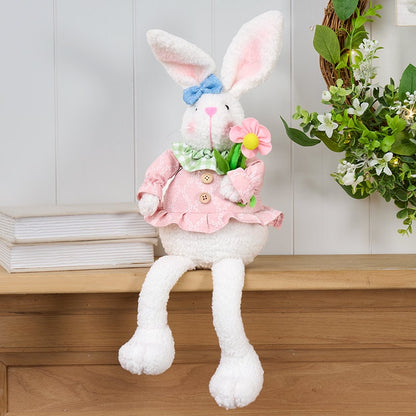 Easter Poseable Sherpa Shelf Sitter Bunnies - Girl or Boy