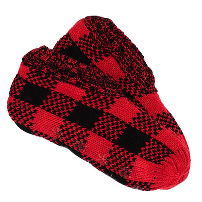 Buffalo Plaid Sherpa Lined Slipper Sock
