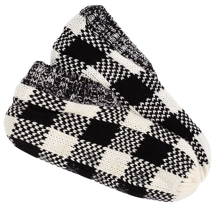 Buffalo Plaid Sherpa Lined Slipper Sock