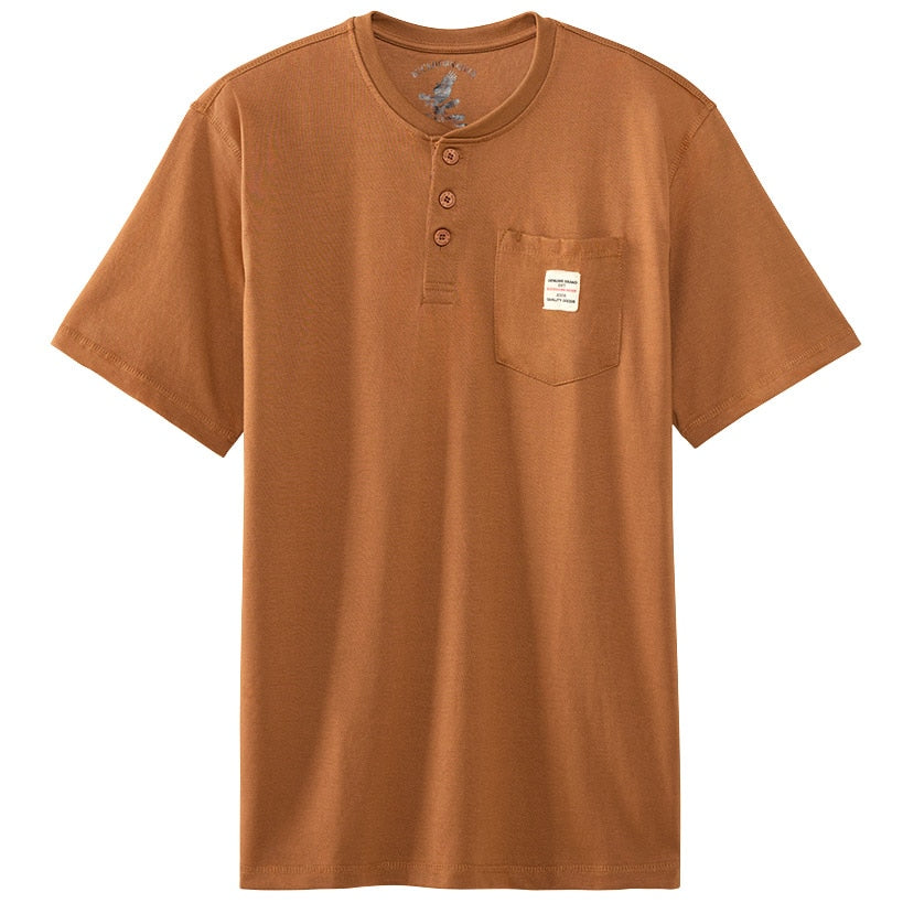 Short-Sleeve Henley with Pocket