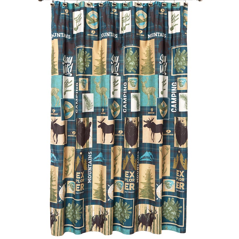 Mossy Oak Never Stop Exploring Shower Curtain or Hooks