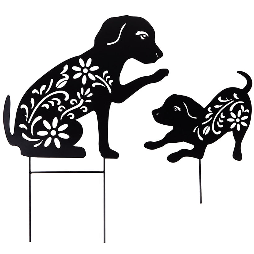 Silhouette Animal Stake Dog or Cat