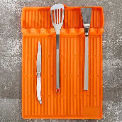 Silicone Grill Mat Griddle Tools Utensil Holder