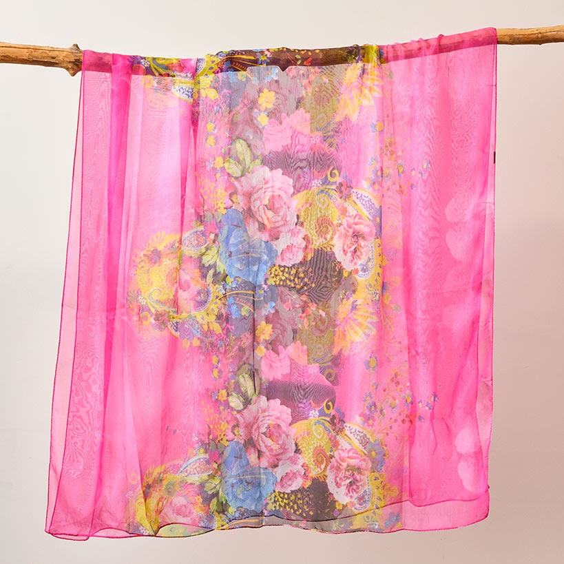 Women's Sheer and Lightweight Chiffon Scarf#select-color_fuchsia