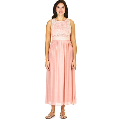 Sleeveless Lace Detail Maxi Dresses