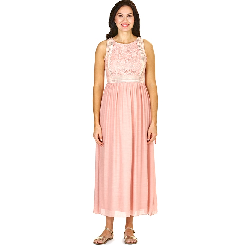 Sleeveless Lace Detail Maxi Dresses