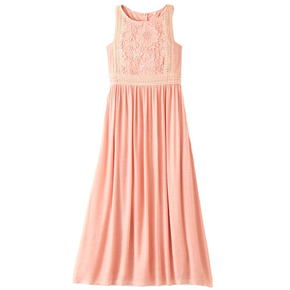 Sleeveless Lace Detail Maxi Dresses