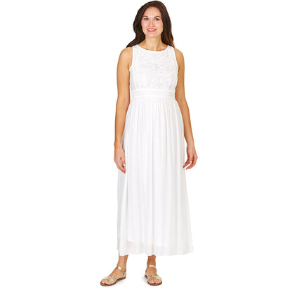 Sleeveless Lace Detail Maxi Dresses