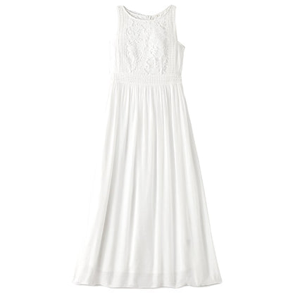 Sleeveless Lace Detail Maxi Dresses