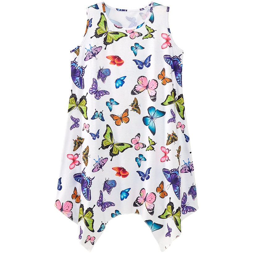 Women's Sleeveless Tank Swing Dress - Butterfly or Sunflower#select-design_butterfly