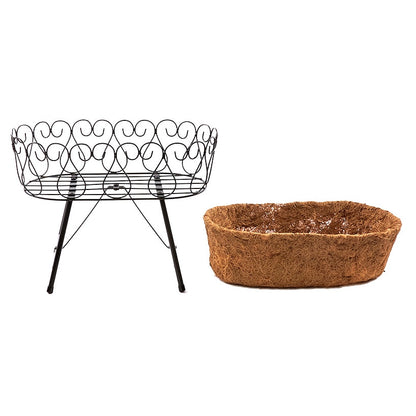 Decorative Metal Plant Stand with Coir Liner
