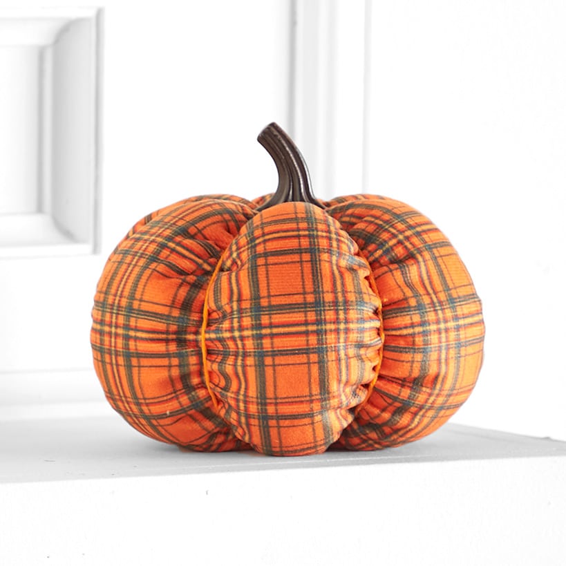 Decorative Harvest Plush Pumpkin#select-color_orange-plaid