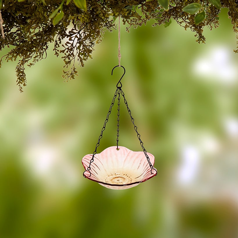 Hanging Glass Birdbath - Flower Shape#select-size_small