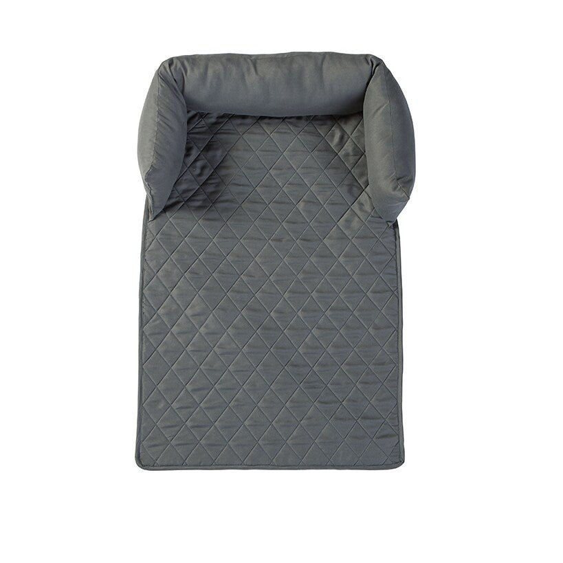 Quilted Pet Bed with Headrest#select-color_gray