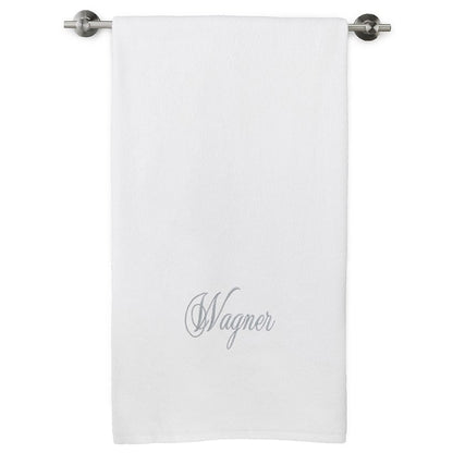 Personalized Embroidered White Bath Towels