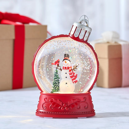 Christmas Snow Globe Ornament With LED Light