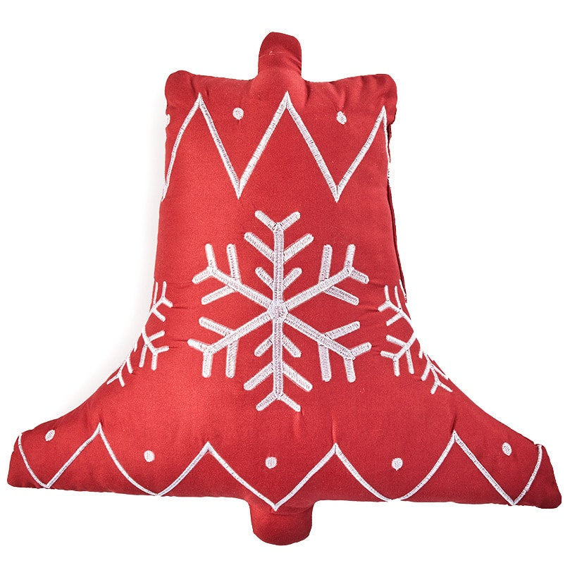Bell Shaped Accent Pillow with Snowflake