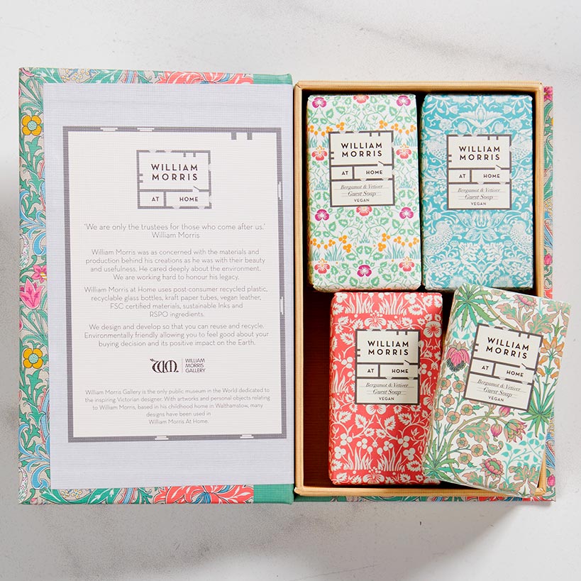 Sets of 4 Triple Milled William Morris Guest Soaps