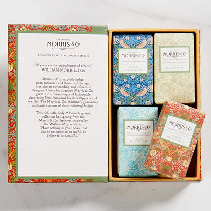 Sets of 4 Triple Milled William Morris Guest Soaps