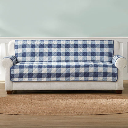 Sargasso Sea Buffalo Plaid Sofa Cover