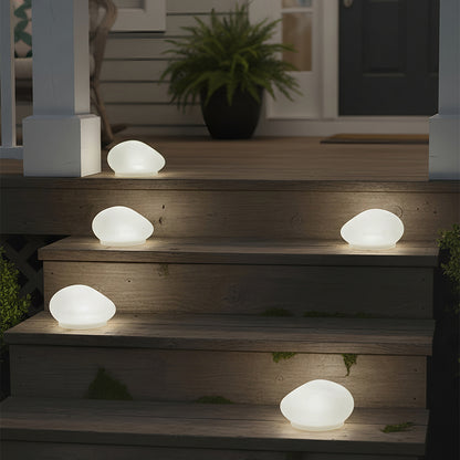 Solar White Rock Light Outdoor Decor