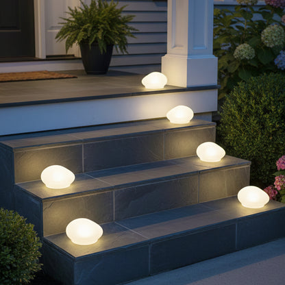 Solar White Rock Light Outdoor Decor