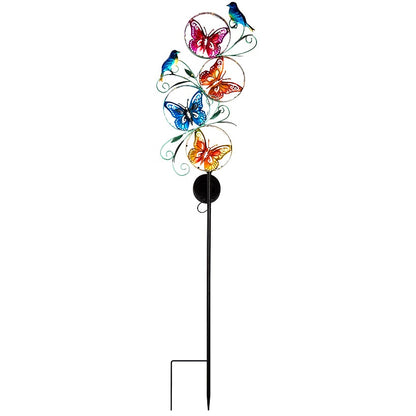 Magical Butterfly And Bird Solar Garden Stake