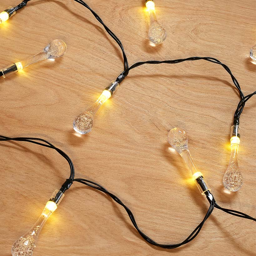 Solar Droplet LED String Lights