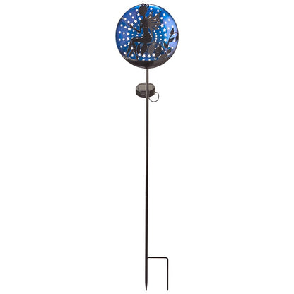 Fairy Crackled Ball Solar Lighted Stake Garden Decoration Pink Blue
