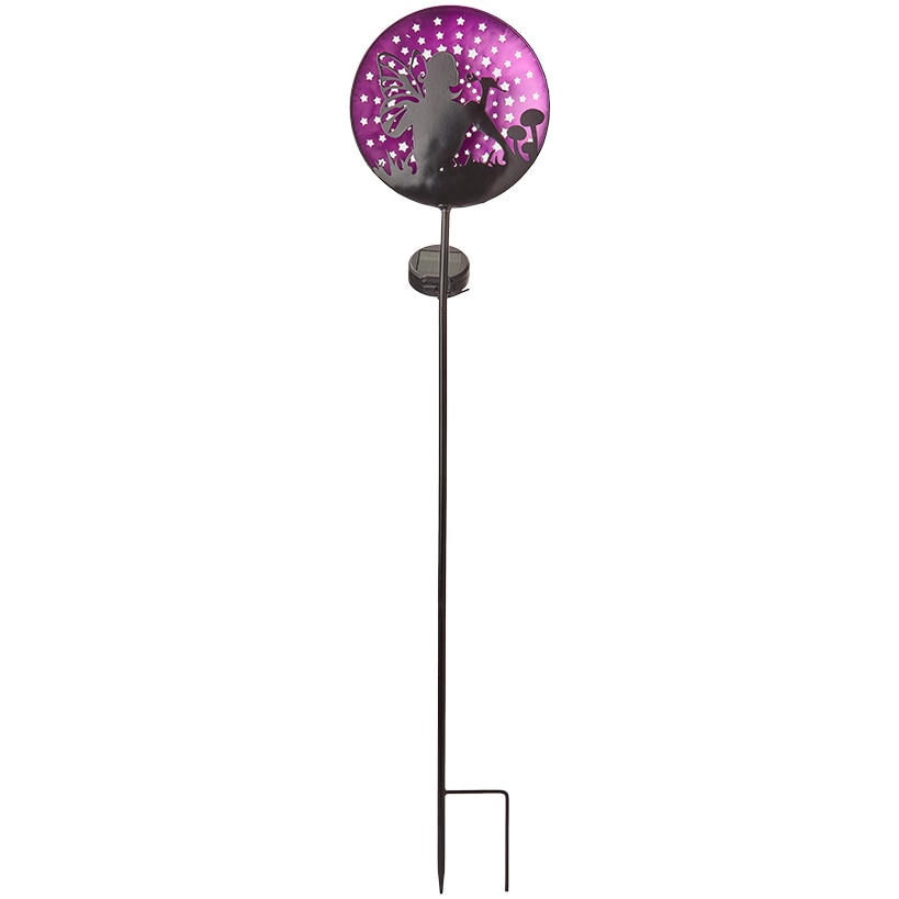 Fairy Crackled Ball Solar Lighted Stake Garden Decoration Pink Blue