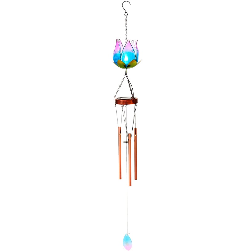 Lotus Flower Solar Windchime