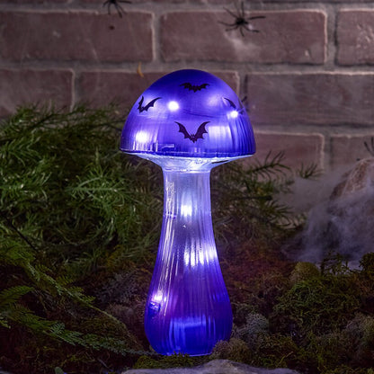Halloween Mushroom Solar Stake Themed In Orange Purple And Green