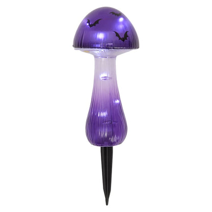 Halloween Mushroom Solar Stake Themed In Orange Purple And Green