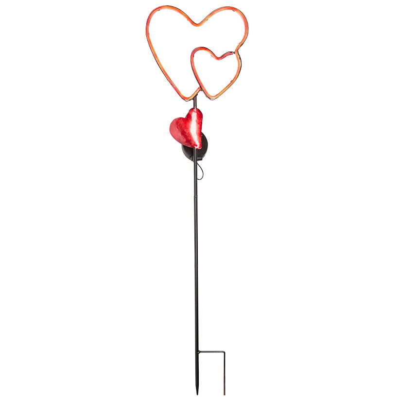 Solar LED Valentine's Heart Trio Garden Stake