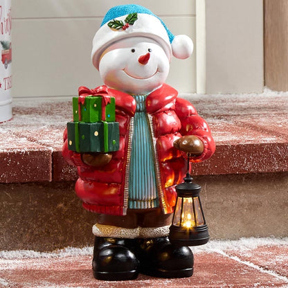 Christmas Moose or Snowman with Solar Lantern