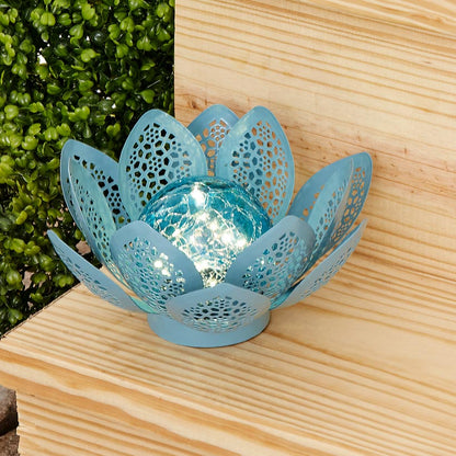 Pink Filigree Flower Solar Gazing Ball
