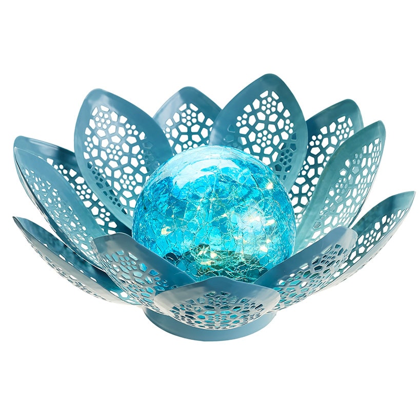 Pink Filigree Flower Solar Gazing Ball