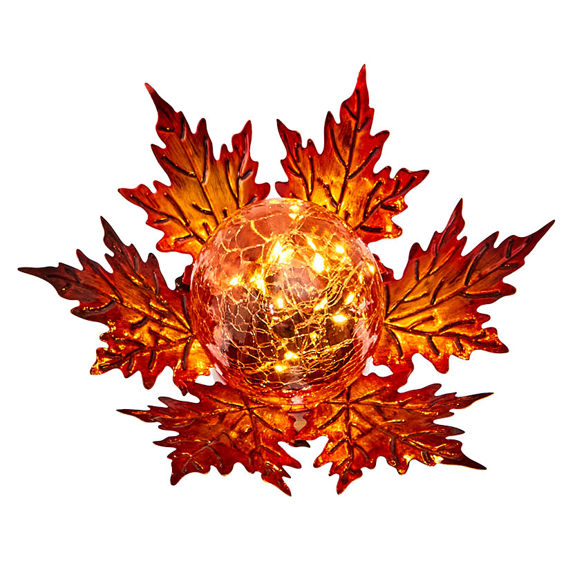 Solar Maple Glass Ball Stake