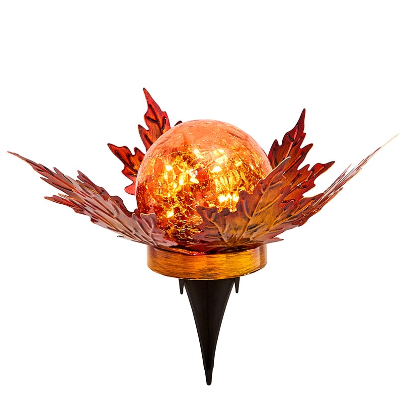 Solar Maple Glass Ball Stake
