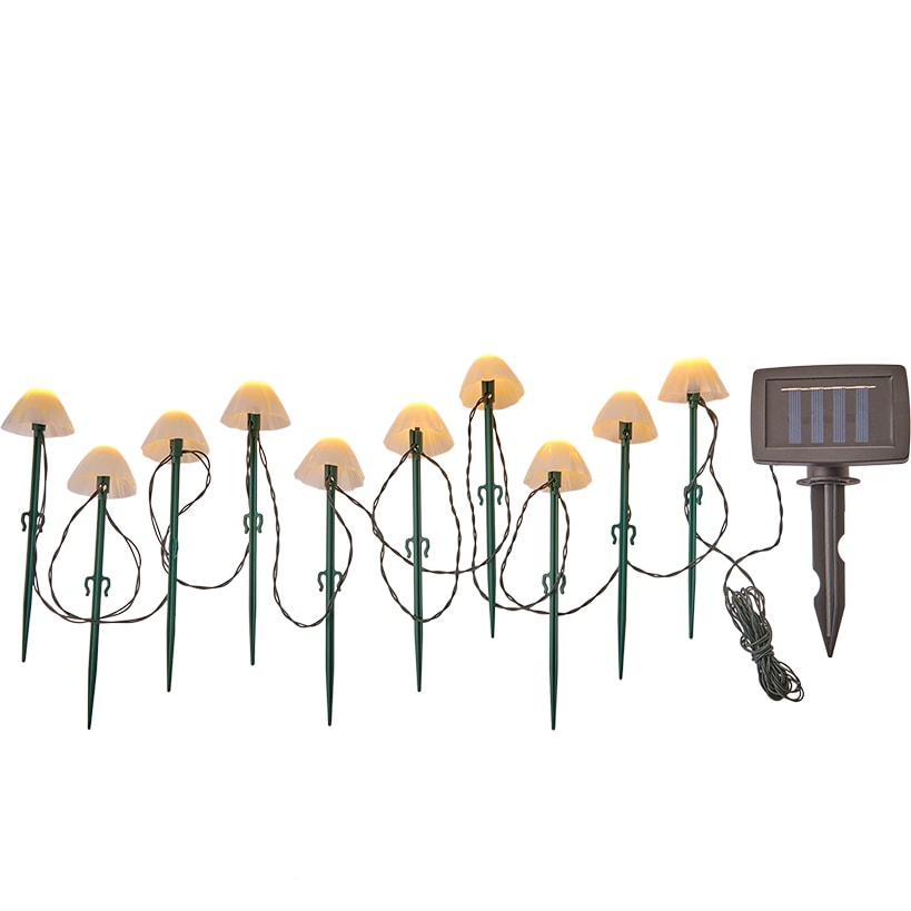 Solar Mushroom 2 In 1 String Lights With Stakes