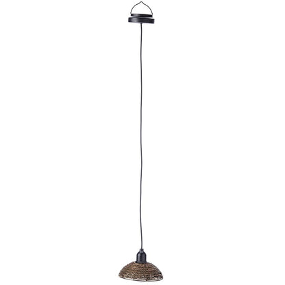 Solar-Powered Small Rattan Pendant – Natural and Brown