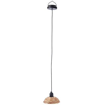 Solar-Powered Small Rattan Pendant – Natural and Brown