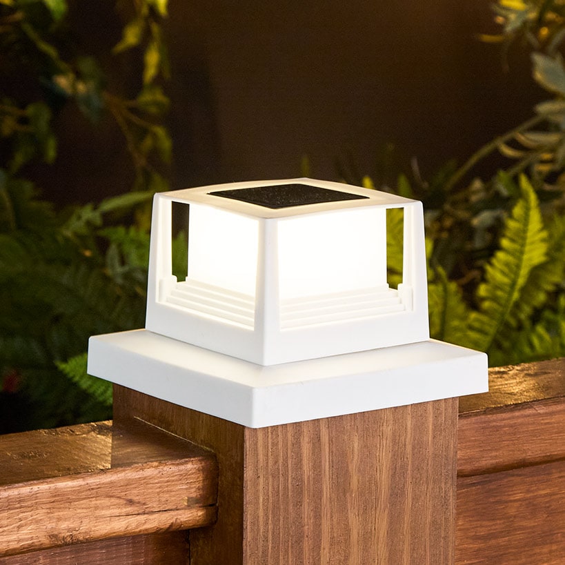 Solar Post Cap Light Square For Deck or Fence - Black or White#select-color_white
