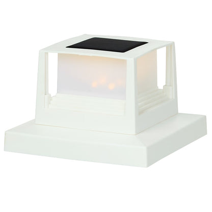 Solar Post Cap Light Square For Deck or Fence - Black or White
