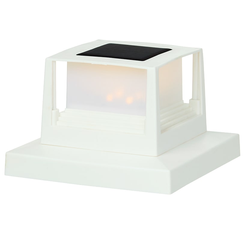 Solar Post Cap Light Square For Deck or Fence - Black or White