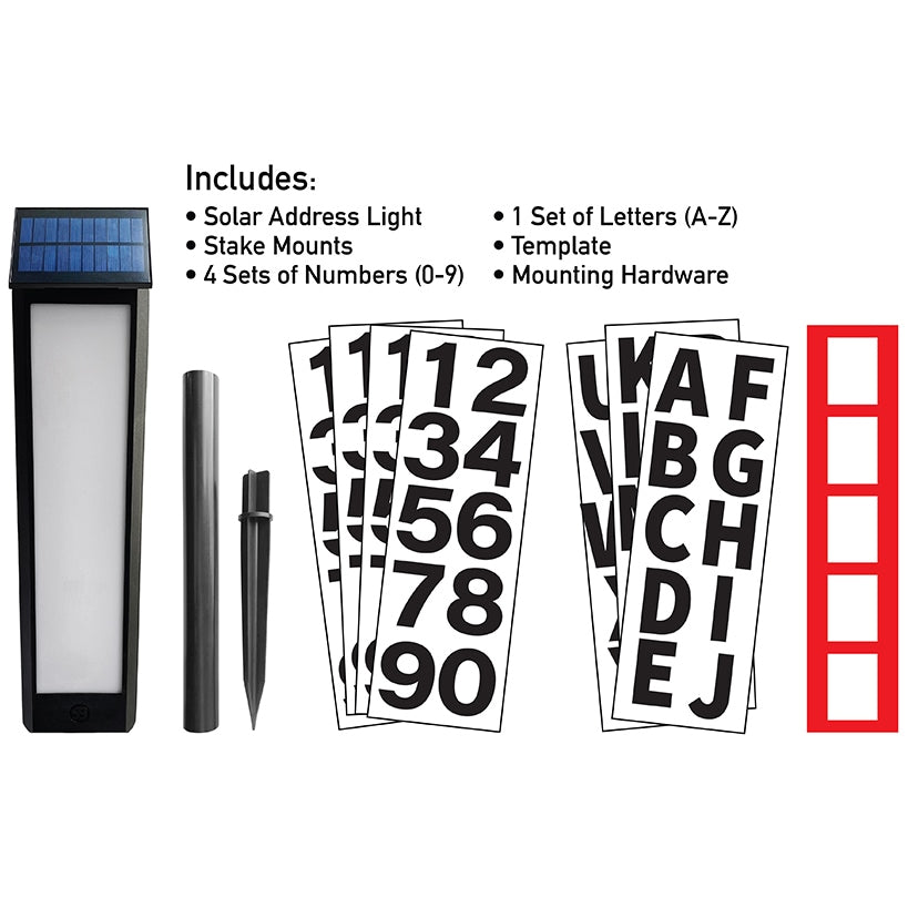 Sensor Brite® Solar Powered, Adjustable, House Address LED Light