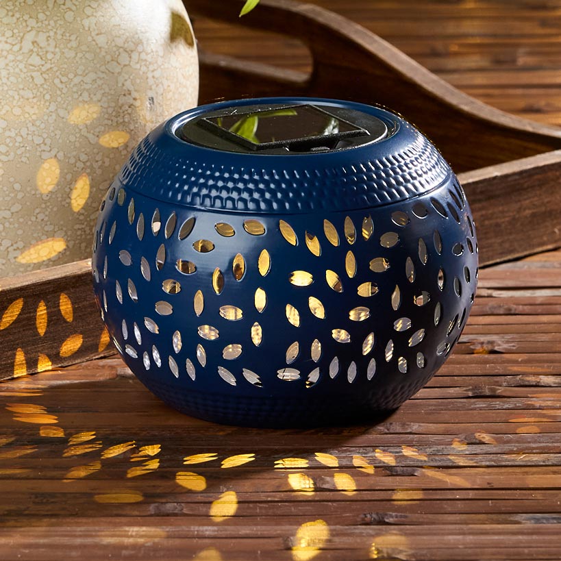 Solar Cutout Shadow Cast Round Table Lanterns#select-color_blue